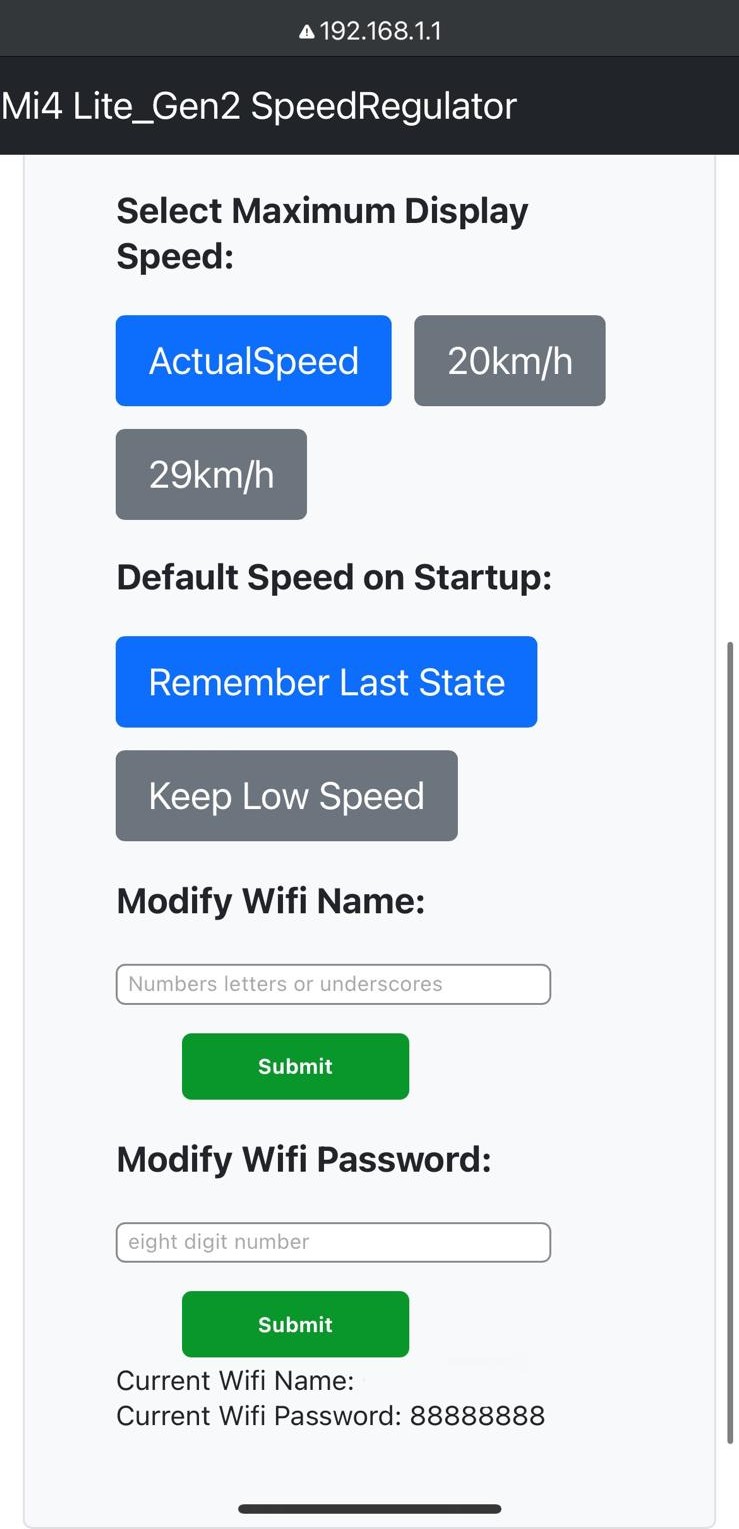 Configuration page: display & WiFi